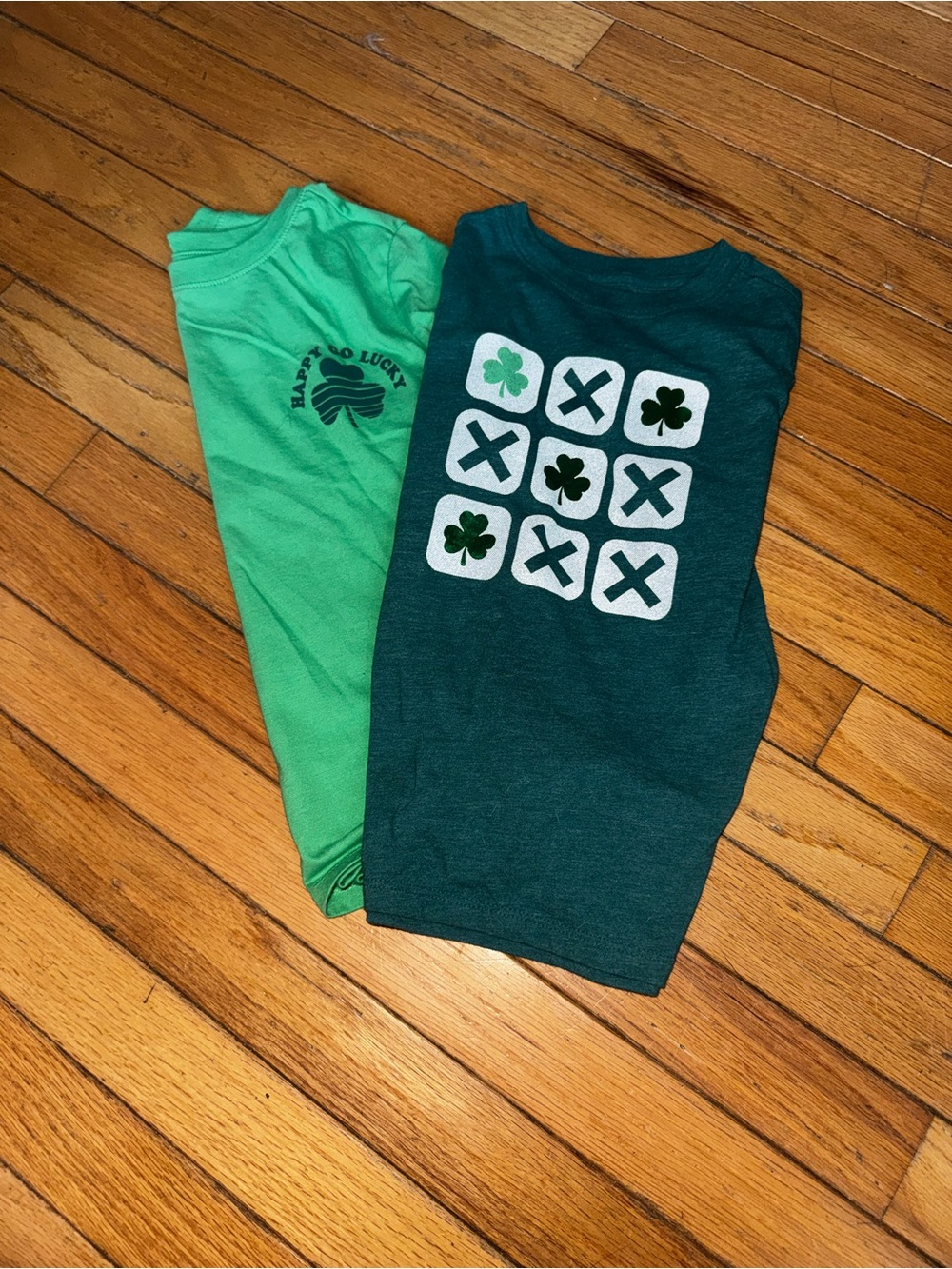 Cat & Jack Green Shamrock Tic-Tac-Toe Short Sleeve Tee